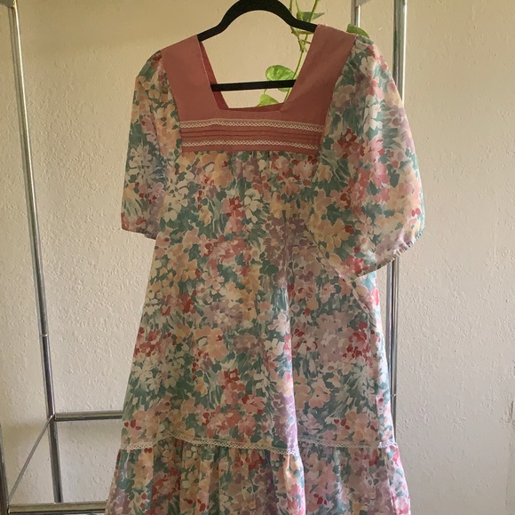 Goodtimes Vintage Floral Nap Dress Midi Length Made in Hawaii Size M/L - Picture 3 of 14